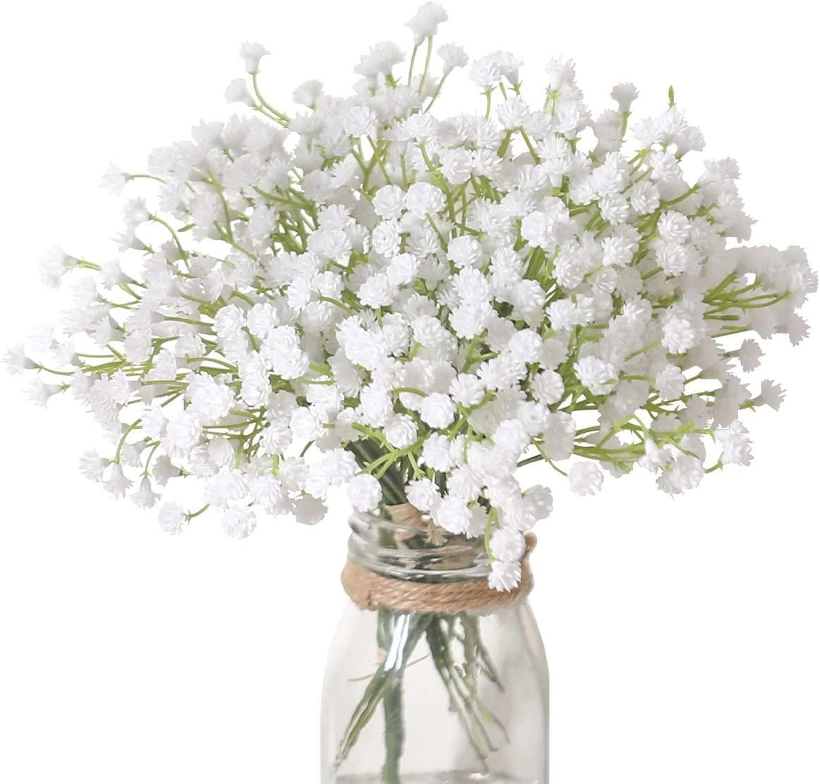 12PCS White Baby's Breath Flowers Decorations DIY Floral Bouquets Arrangement For Wedding - Decotree.co Online Shop