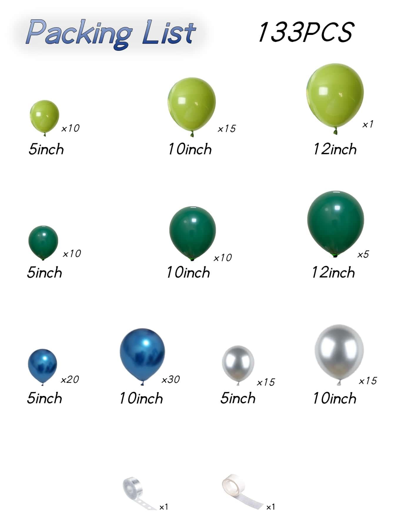 133pcs Mixed Color Balloon Garland - Decotree.co Online Shop