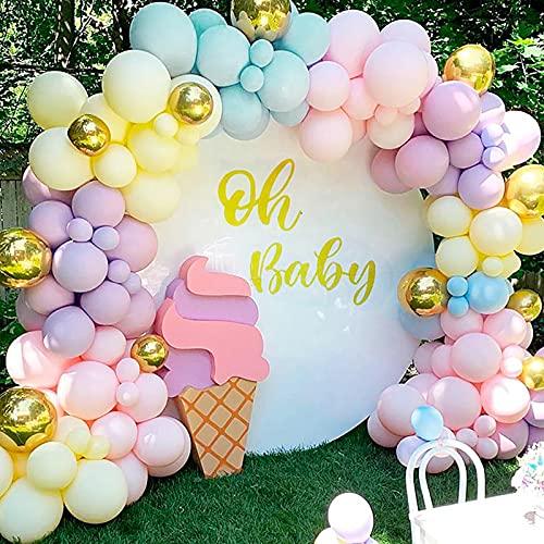 134pcs Party Balloon Arch kit Macaron Rainbow Cream Balloons Party Decoration (134PCS- Macaron) - Decotree.co Online Shop