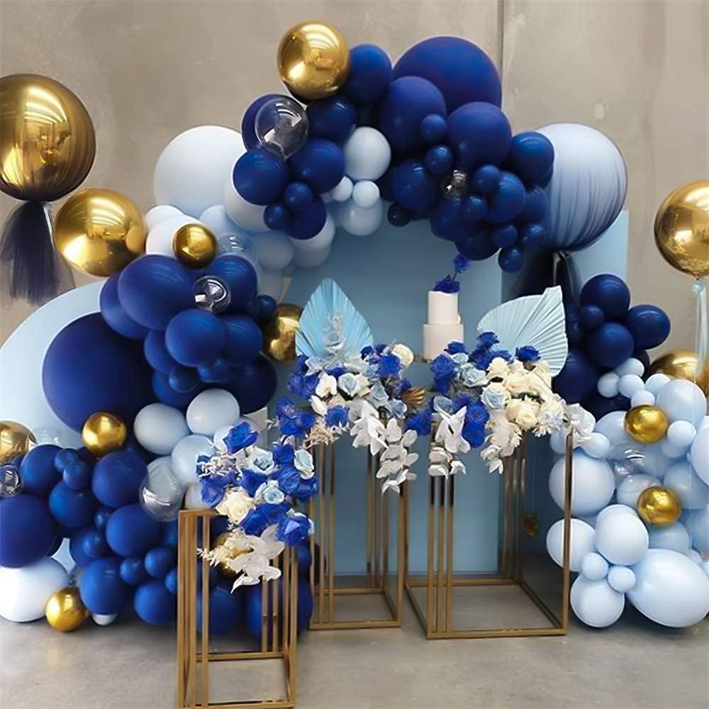135PCS 18In 12In 5In Navy Blue Metallic Gold Balloon Arch Garland For Festival Picnic Family Engagement, Wedding, Birthday - Decotree.co Online Shop