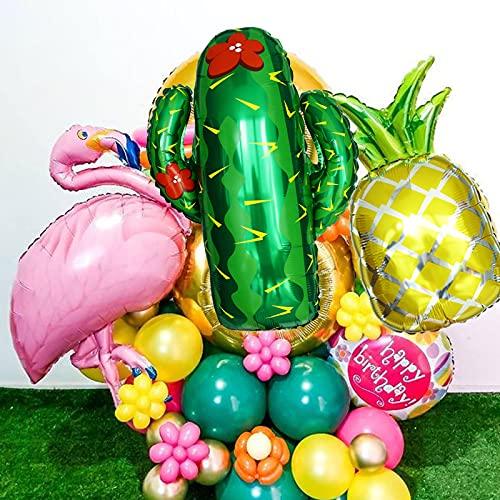 135Pcs Tropical Flamingos Balloons Garland Kit Blue Orange Rose Red Green Hawaii Luau Party Balloons - Decotree.co Online Shop