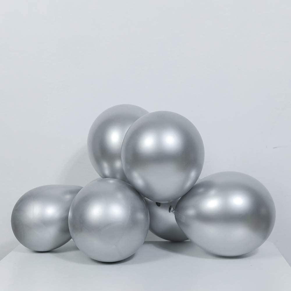 136PCS Metallic Silver Gold Black Grey Macaron Grey Balloon Arch Garland - Decotree.co Online Shop