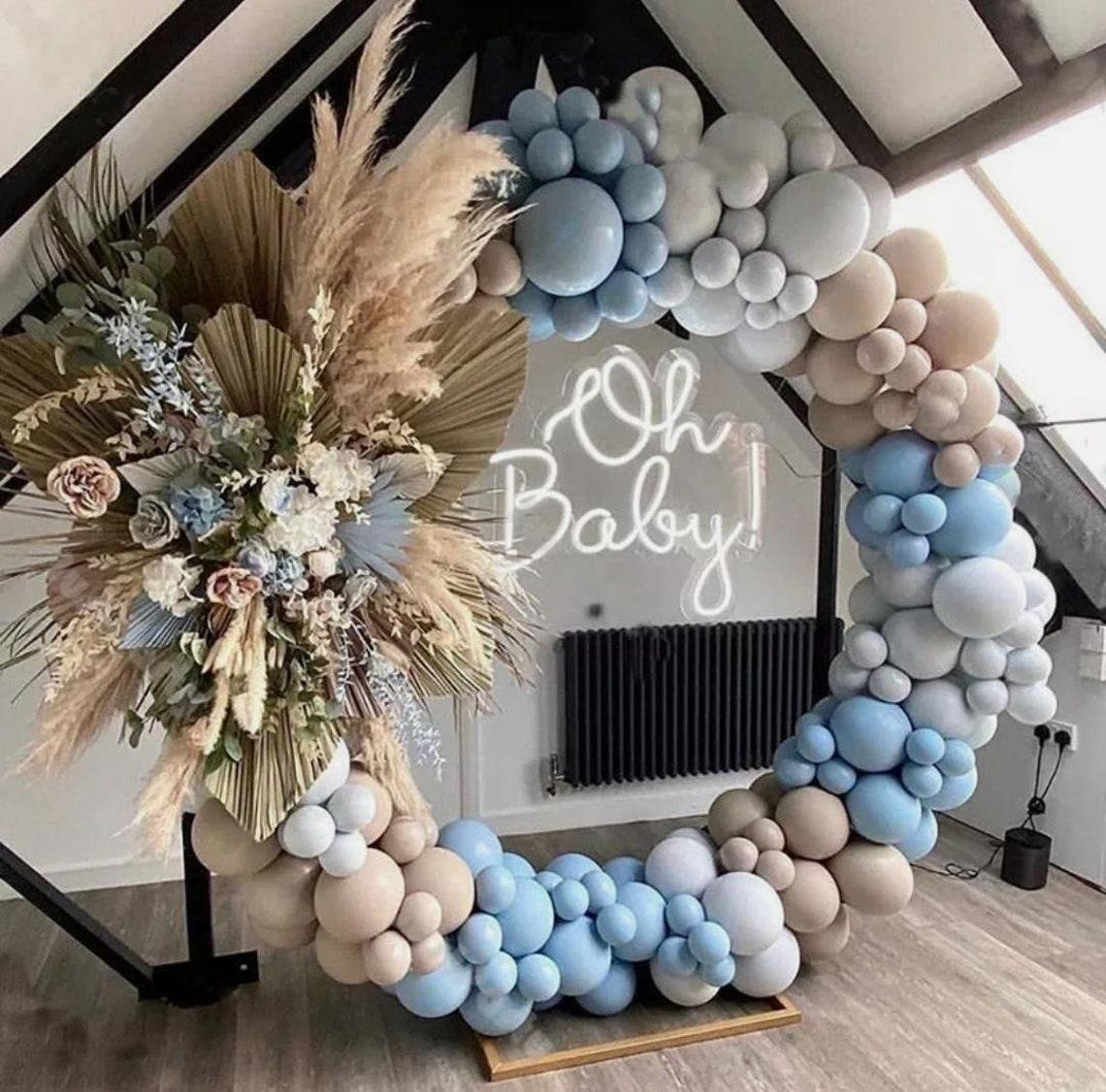140Pcs Balloon Arch Garland Kit | Macaron Blue Grey Apricot Balloon Arch Kit Garland | Baby Shower Decor | Baby Boy | Birthday Boy - Decotree.co Online Shop