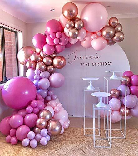 140Pcs Pink Rose Gold Chrome Balloons for Birthday Wedding Party Balloons Decorations, Baby Shower Decorations for Girl - Decotree.co Online Shop