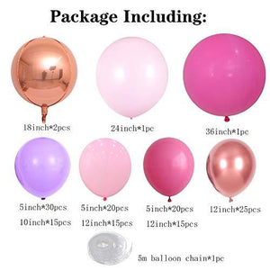 140Pcs Pink Rose Gold Chrome Balloons for Birthday Wedding Party Balloons Decorations, Baby Shower Decorations for Girl - Decotree.co Online Shop