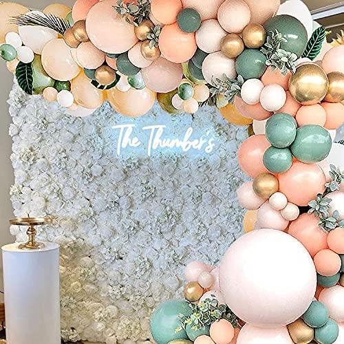 140Pcs Sage Green Peach Blush Pink Balloon Garland Arch Kit for Baby Bridal Shower Wedding Party Decorations - Decotree.co Online Shop