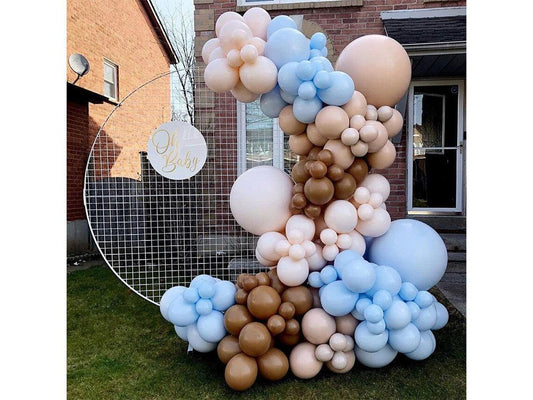 140Pieces Brown Coffee Blue Balloon Garland Arch Kit, Brown Coffee Blue Balloons Safari Wild One Teddy Bear Baby Shower Gender Reveal - Decotree.co Online Shop