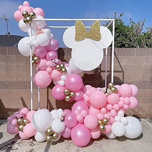 143Pcs Girl's Birthday Pink and Rose Gold Confetti Different Size Balloons Garland Kit - Decotree.co Online Shop