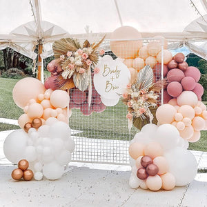 144pcs Matte White Cream Peach Balloon Arch Garland Kit Wedding Decoration - Decotree.co Online Shop