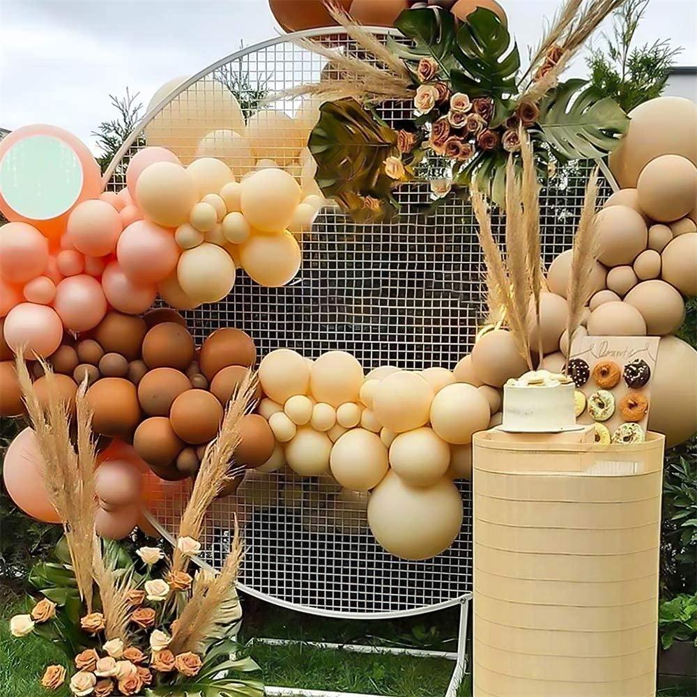 145PCS 18In 12In 5In Skin Color Brown Balloon Arch Garland For Festival Picnic Family Engagement, Wedding, Birthday Party - Decotree.co Online Shop
