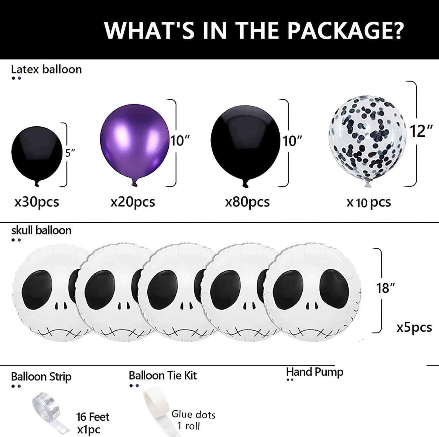 145PCS Nightmare Before Christmas Halloween Decorations Black Purple Balloon Garland - Decotree.co Online Shop