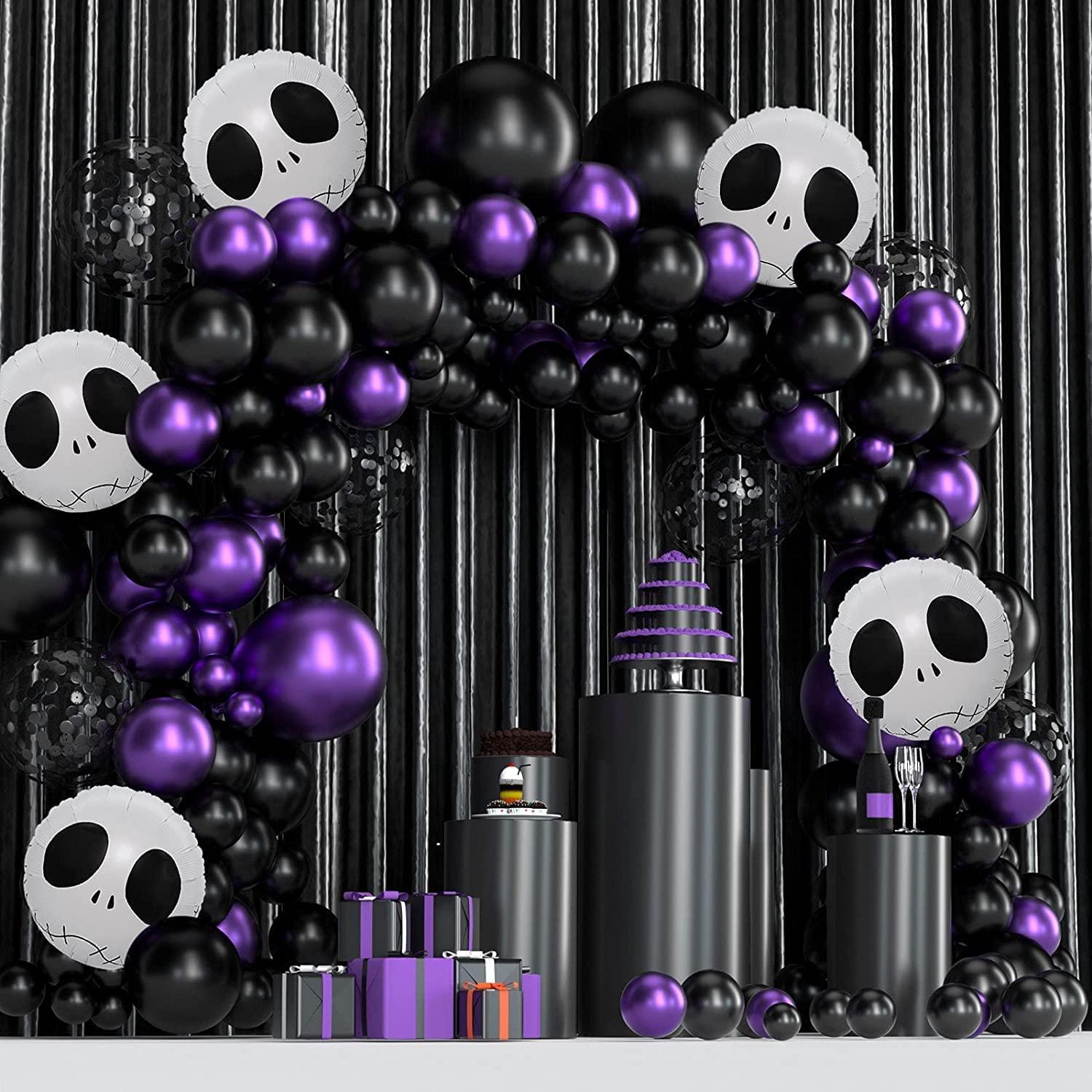 145PCS Nightmare Before Christmas Halloween Decorations Black Purple Balloon Garland - Decotree.co Online Shop