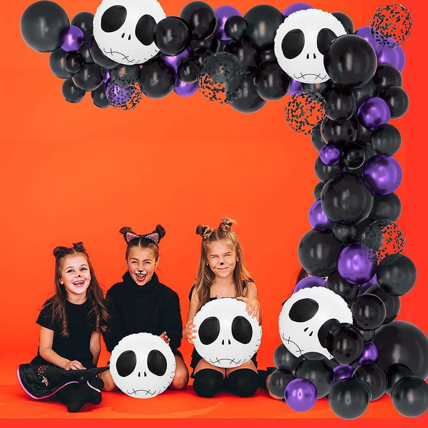 145PCS Nightmare Before Christmas Halloween Decorations Black Purple Balloon Garland - Decotree.co Online Shop