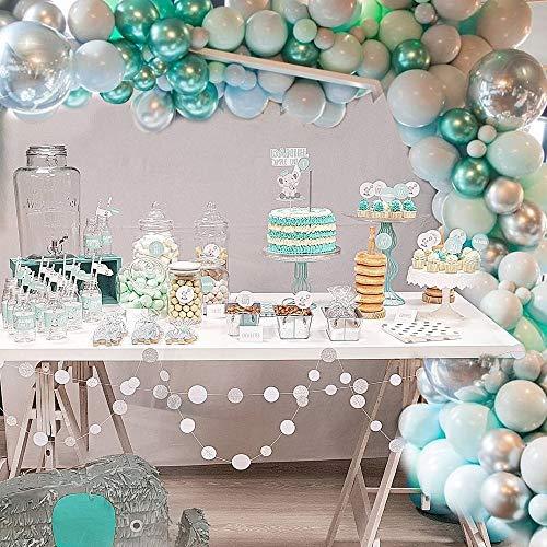 148Pcs Balloon Garland Kit Green Silver Blue Chrome Metallic Macaron Balloon Arch - Decotree.co Online Shop