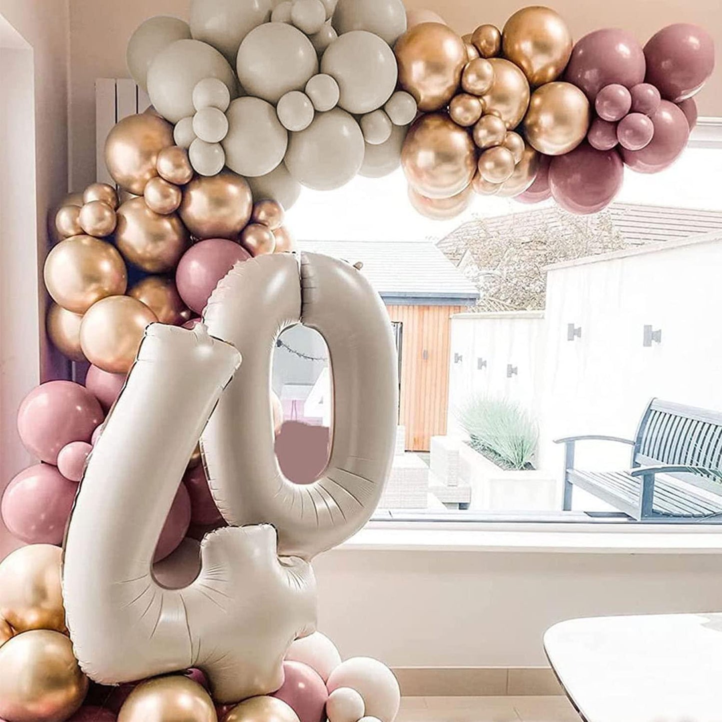 148PCS Rose and Pink Balloon Garland Arch Kit, Gold Chrome balloons Latex Balloons - Decotree.co Online Shop