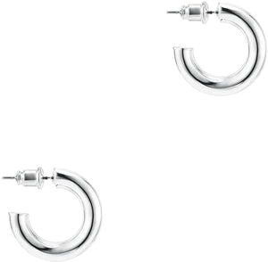 14K Gold Colored Lightweight Chunky Open Hoops - Decotree.co Online Shop