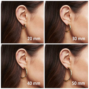 14K Gold Colored Lightweight Chunky Open Hoops - Decotree.co Online Shop
