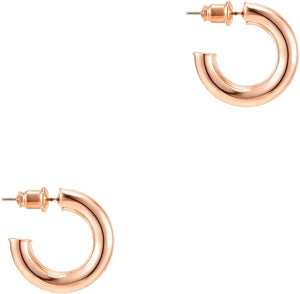 14K Gold Colored Lightweight Chunky Open Hoops - Decotree.co Online Shop