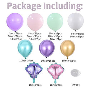 150pcs Mermaid Tail Balloon Garland Arch Kit, Mermaid Theme Girl Birthday Party Decorations - Decotree.co Online Shop