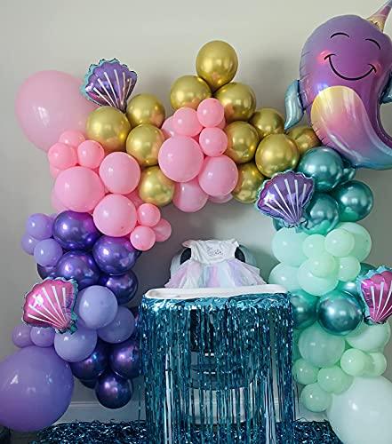 150pcs Mermaid Tail Balloon Garland Arch Kit, Mermaid Theme Girl Birthday Party Decorations - Decotree.co Online Shop