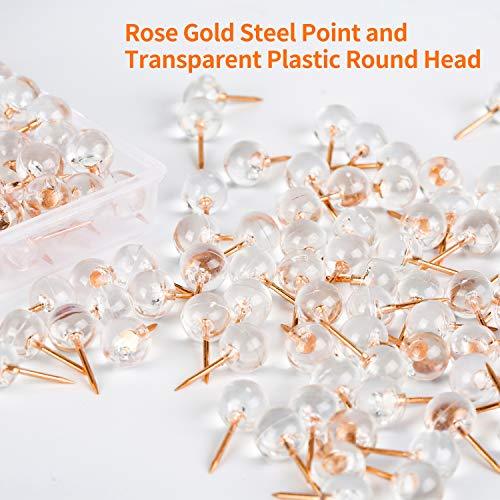 150PCS Push Pins, Rose Gold Map Thumb Tacks, Large Size Pins - Decotree.co Online Shop