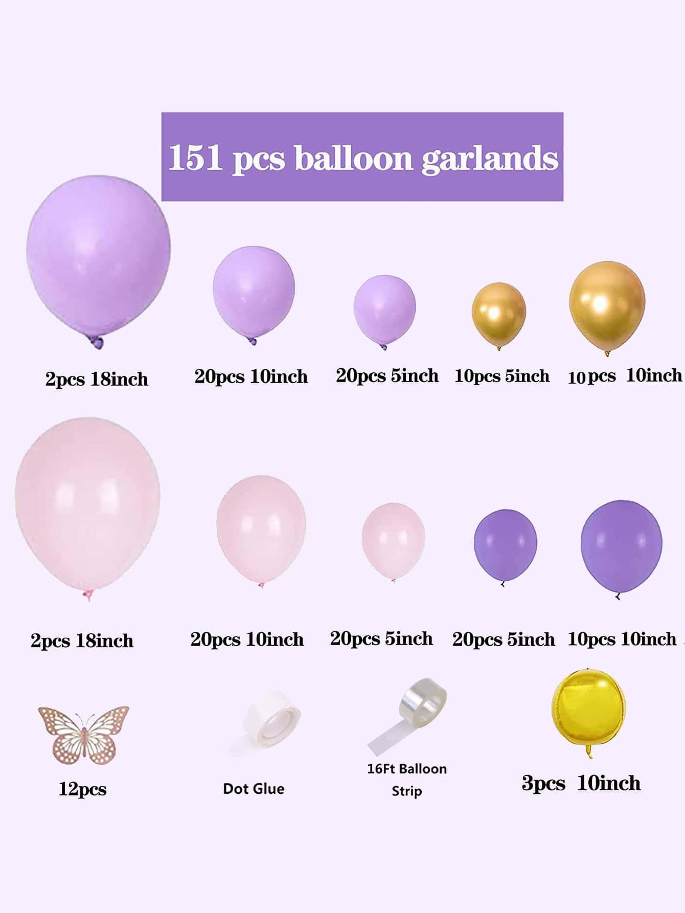 151pcs Metallic Balloon Garland & Butterfly Decoration - Decotree.co Online Shop