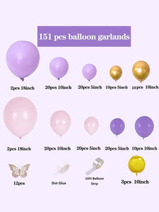 151pcs Metallic Balloon Garland & Butterfly Decoration - Decotree.co Online Shop