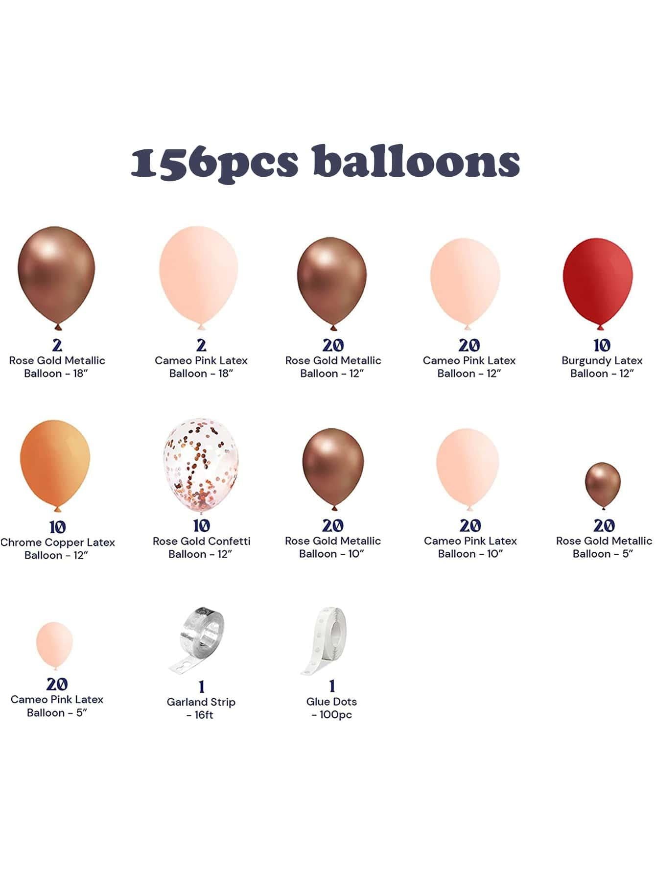156pcs Latex Balloon Garland - Decotree.co Online Shop