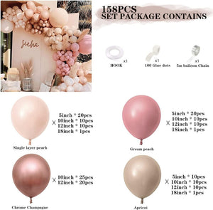 158Pcs Dusty Rose Pink Balloon Garland Kit Arch - Decotree.co Online Shop