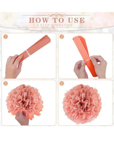 16pcs Decorative Paper Pull Flower - Decotree.co Online Shop
