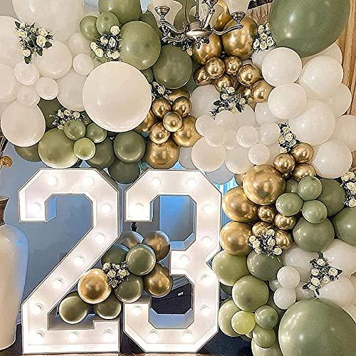 161PCS Olive Green Balloon Garland Kit Party Balloons Arch kit Green White Gold Party Balloons - Decotree.co Online Shop