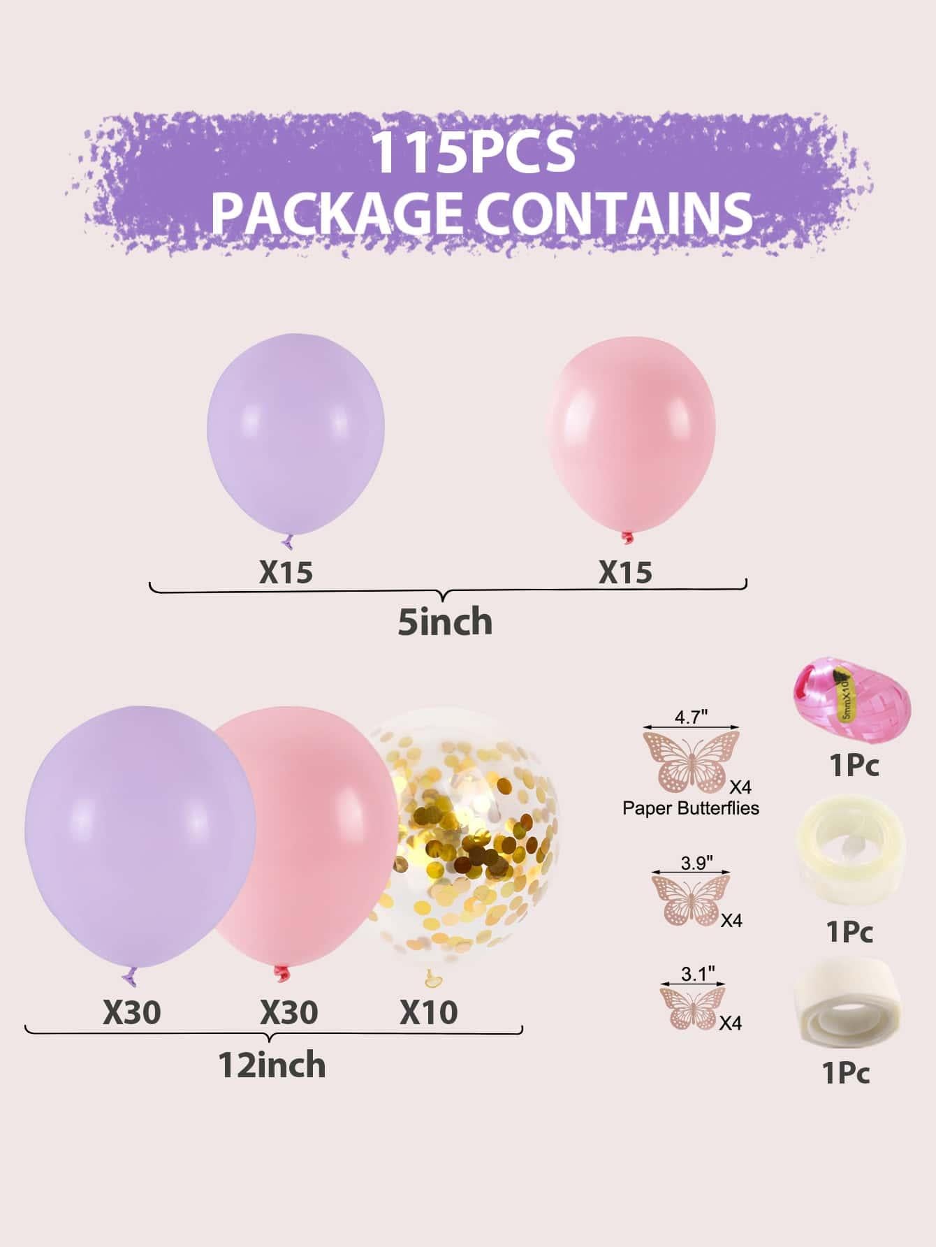 115pcs Decorative Balloon Garland - Decotree.co Online Shop