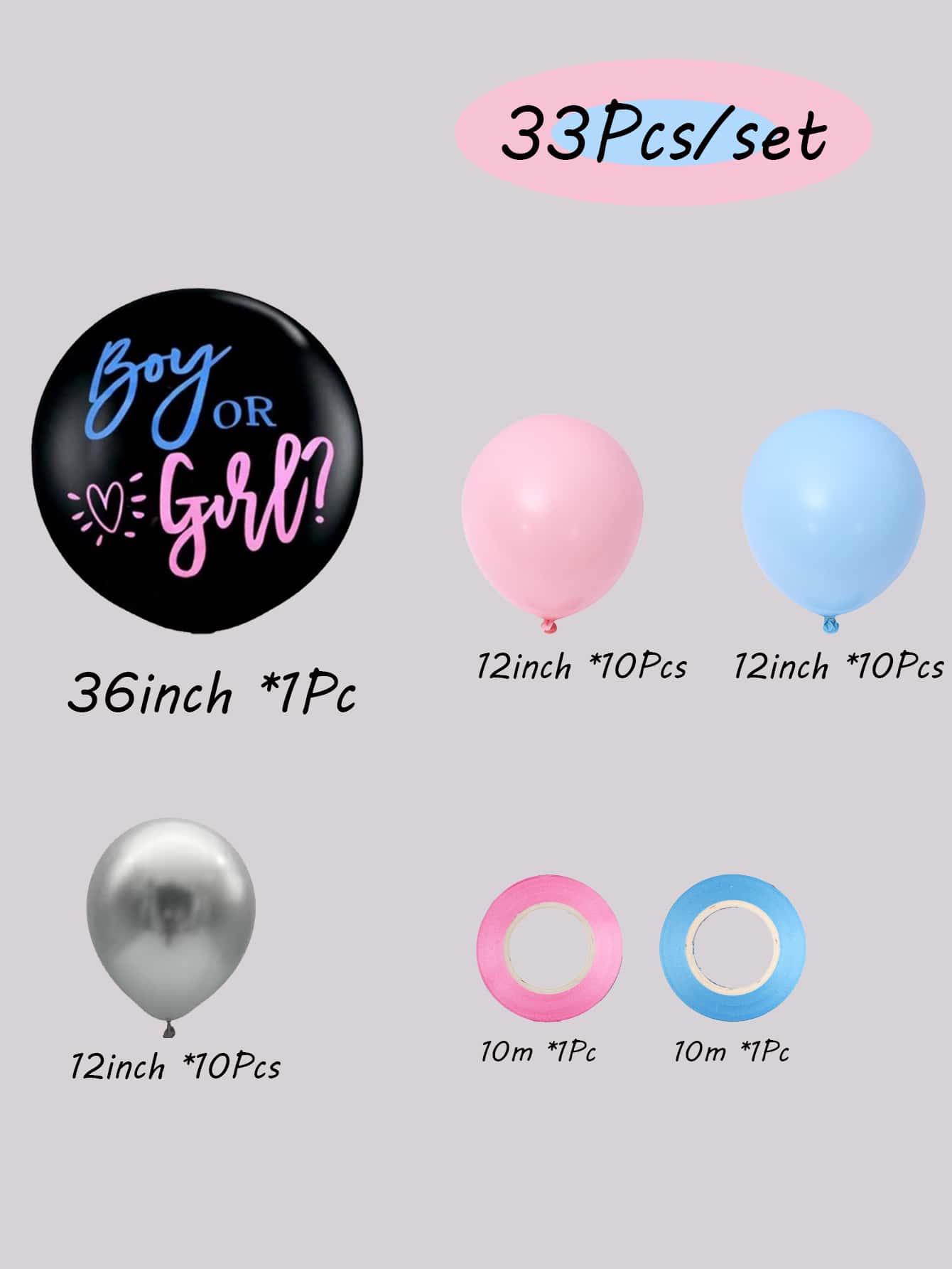 33pcs Gender Reveal Party Balloon - Decotree.co Online Shop