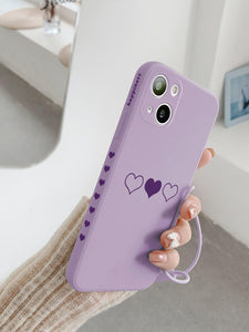 Heart Pattern Phone Case With Lanyard - Decotree.co Online Shop