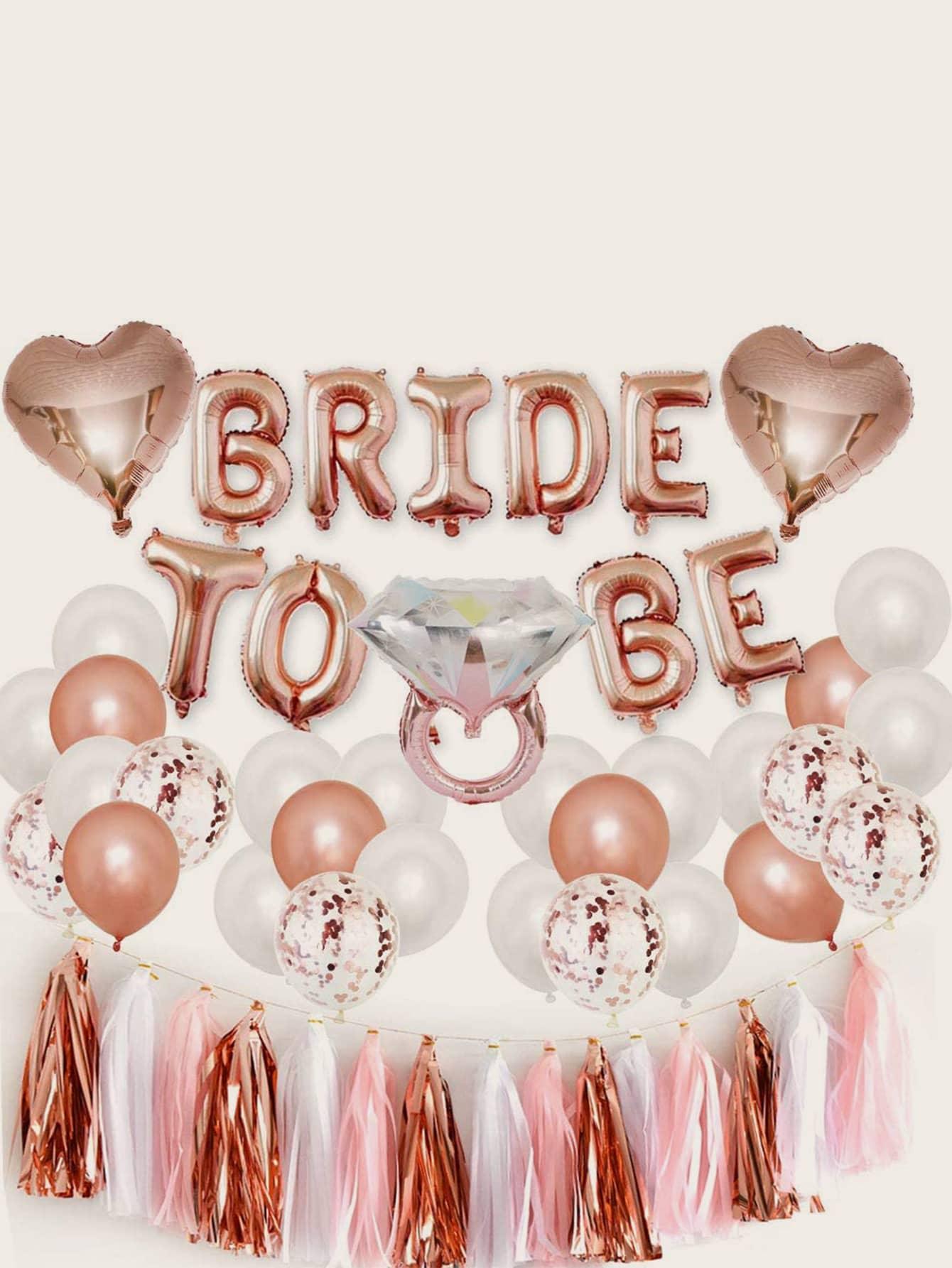 53pcs Bridal Shower Party Decorative Balloon Set, Rose Gold Backdrop Balloon For Party Decor - Decotree.co Online Shop