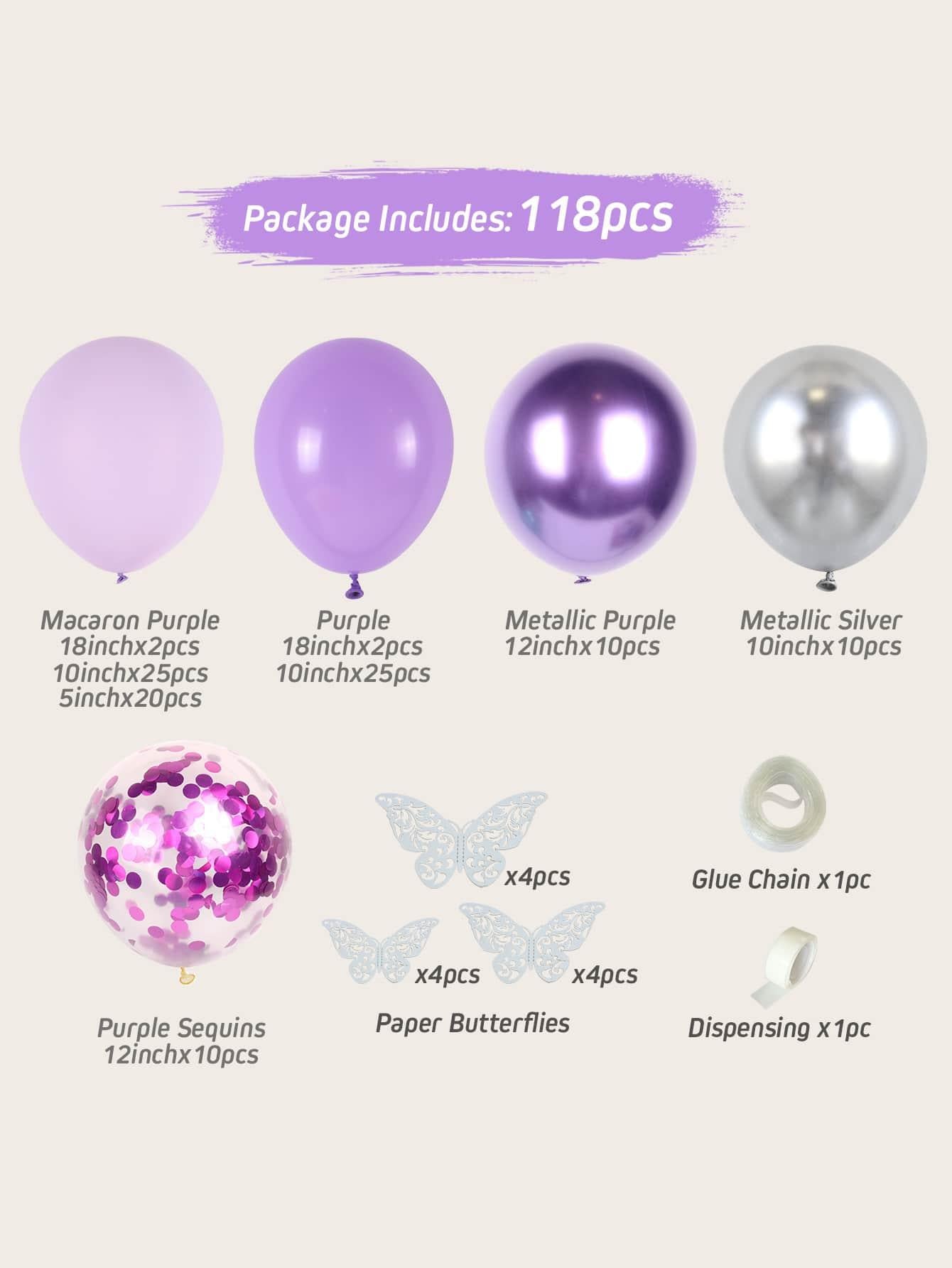118pcs Party Balloon Garland Set - Decotree.co Online Shop
