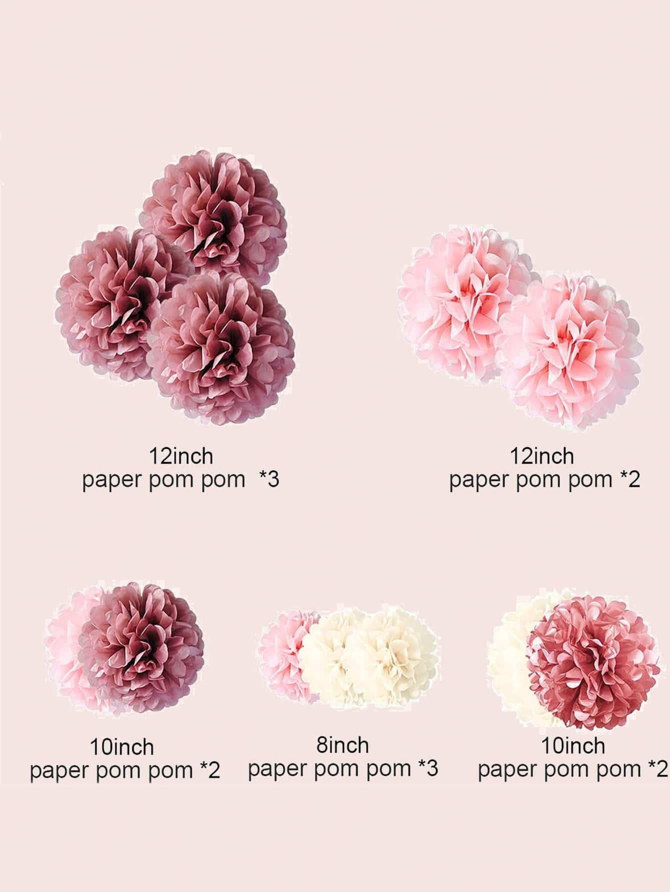 12pcs Paper Tissue Pom Pom - Decotree.co Online Shop
