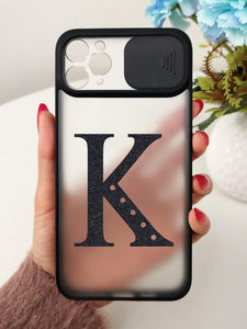 Letter Graphic Phone Case With Slide Camera Cover - Decotree.co Online Shop