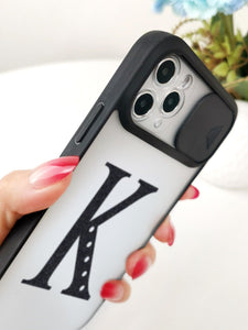 Letter Graphic Phone Case With Slide Camera Cover - Decotree.co Online Shop