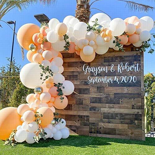 164pcs Blush White Balloons Garland Arch Kit Peach Balloons Chrome Metallic Silver Latex Balloon - Decotree.co Online Shop