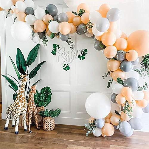 164pcs Blush White Balloons Garland Arch Kit Peach Balloons Chrome Metallic Silver Latex Balloon - Decotree.co Online Shop