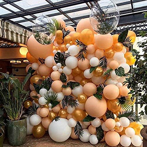 164pcs Blush White Balloons Garland Arch Kit Peach Balloons Chrome Metallic Silver Latex Balloon - Decotree.co Online Shop