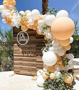 164pcs Blush White Balloons Garland Arch Kit Peach Balloons Chrome Metallic Silver Latex Balloon - Decotree.co Online Shop