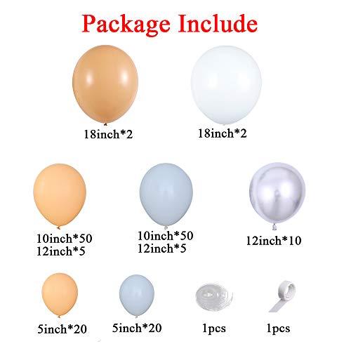 164pcs Blush White Balloons Garland Arch Kit Peach Balloons Chrome Metallic Silver Latex Balloon - Decotree.co Online Shop