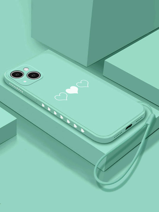 Heart Pattern Phone Case With Lanyard - Decotree.co Online Shop