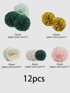 12pcs Polka Dot Tissue Pom Pom Set - Decotree.co Online Shop
