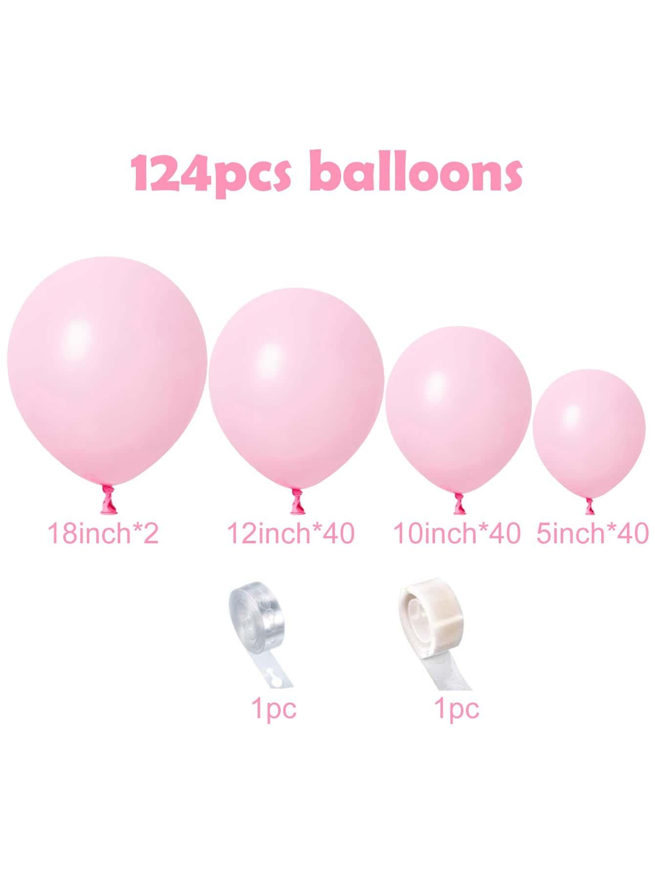 124pcs Solid Color Balloon Chain Set - Decotree.co Online Shop