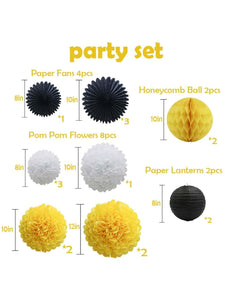 16pcs Tissue Pom Pom & Paper Lantern Set - Decotree.co Online Shop