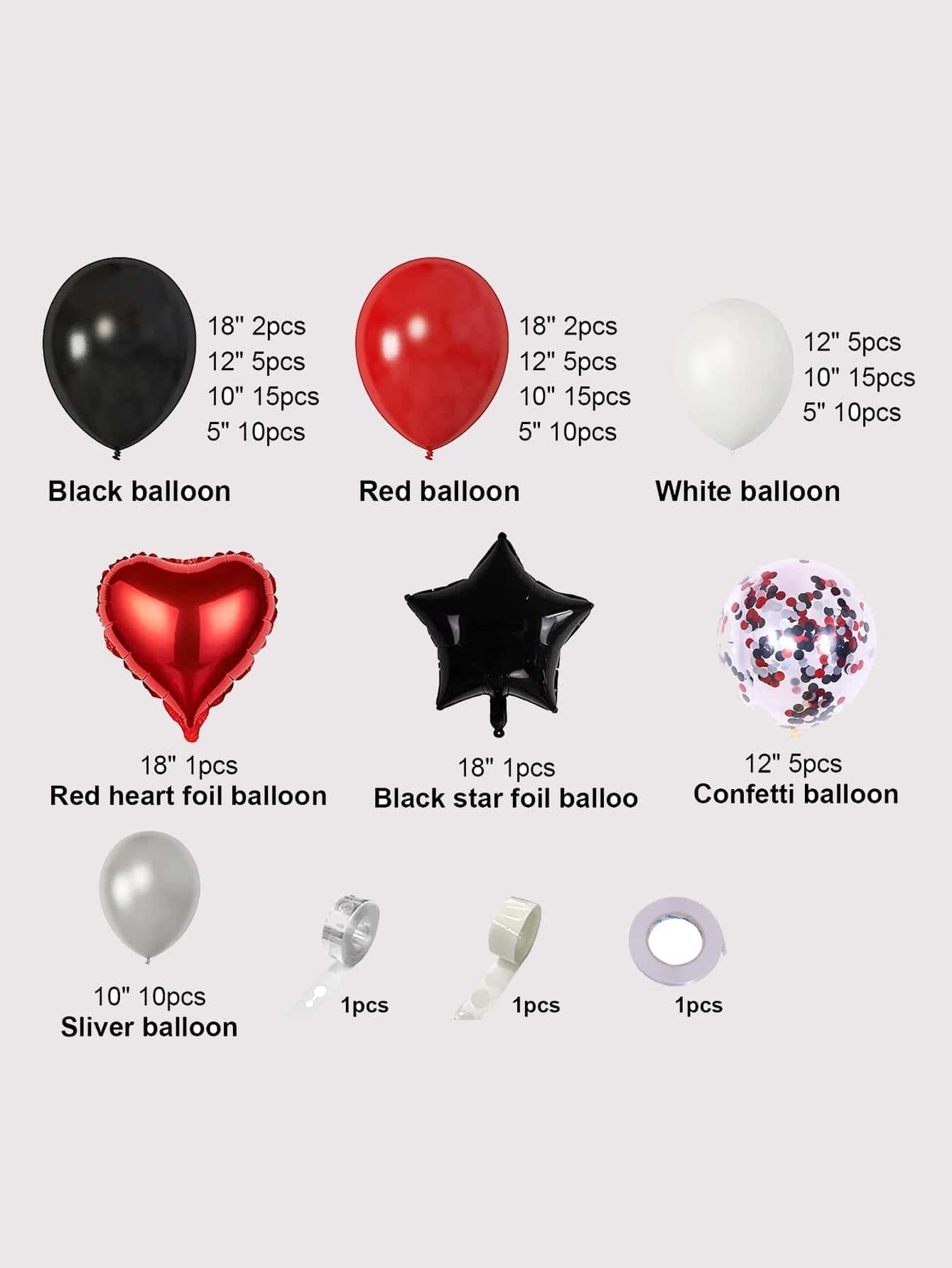 111pcs Heart & Star Shaped Balloon Garland - Decotree.co Online Shop