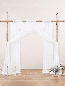 1pc Plain Decorative Background Cloth, 1.6x6m White Party Backdrop For Wedding - Decotree.co Online Shop